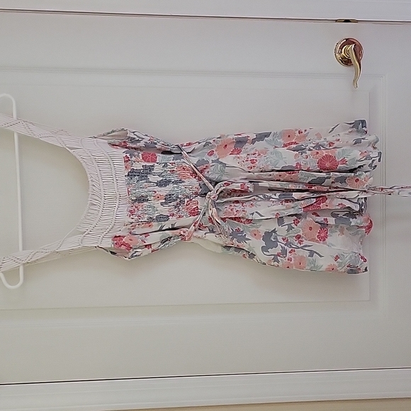 Pretty Floral Linen and Crochet Summer Dress Free People - Picture 7 of 11